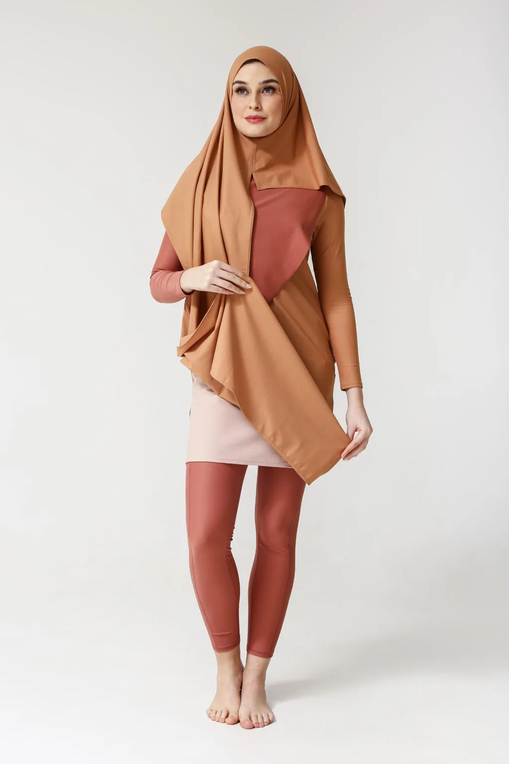 Cape Swim Dress - Clay