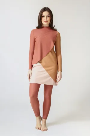 Cape Swim Dress - Clay