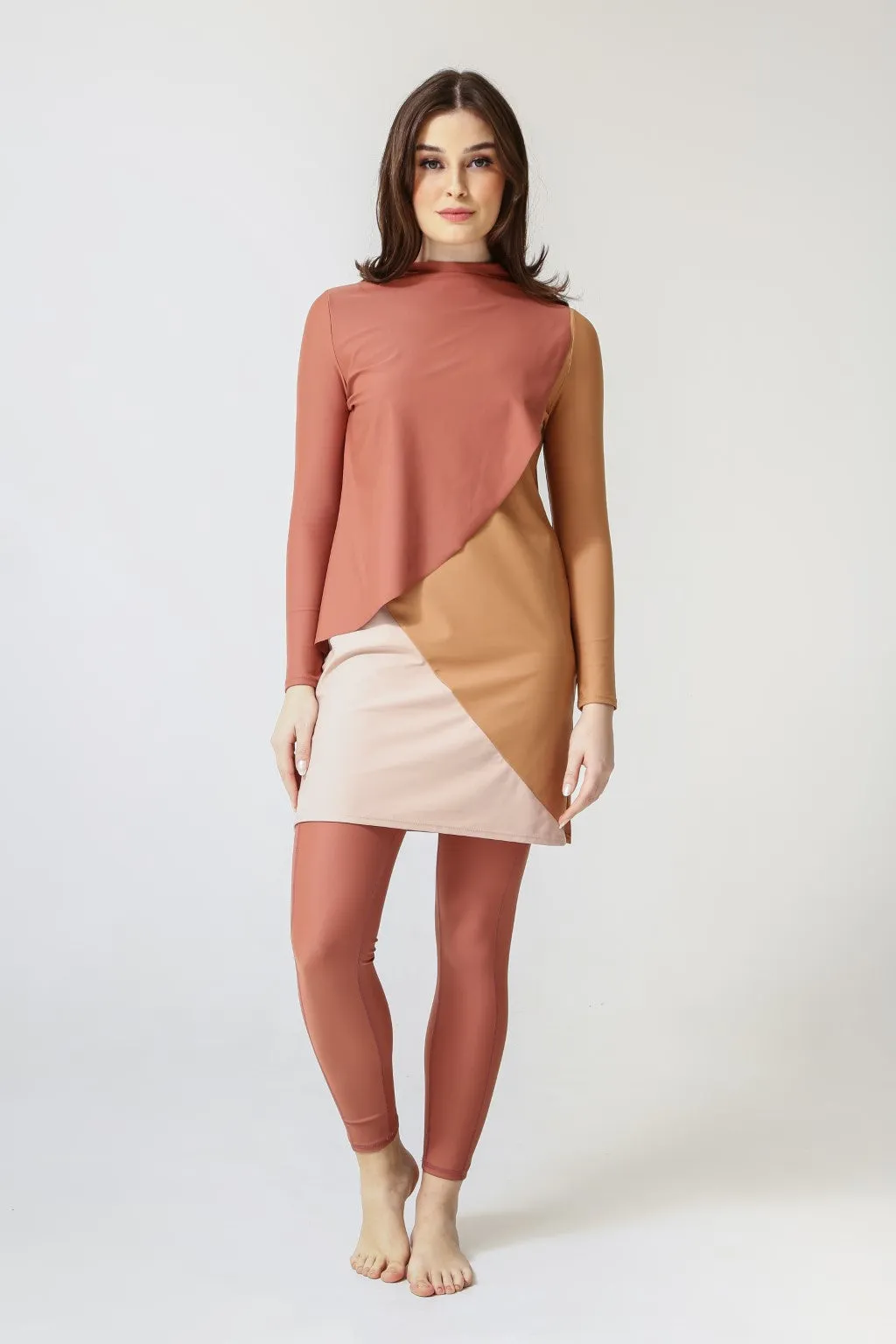 Cape Swim Dress - Clay