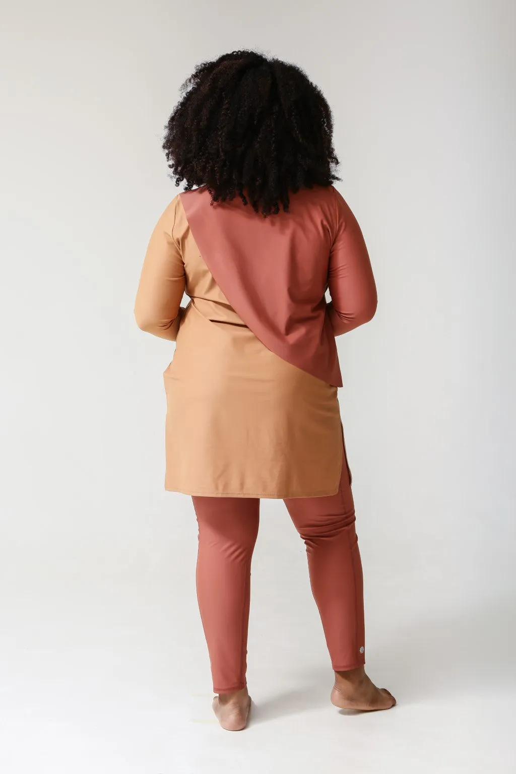 Cape Swim Dress - Clay