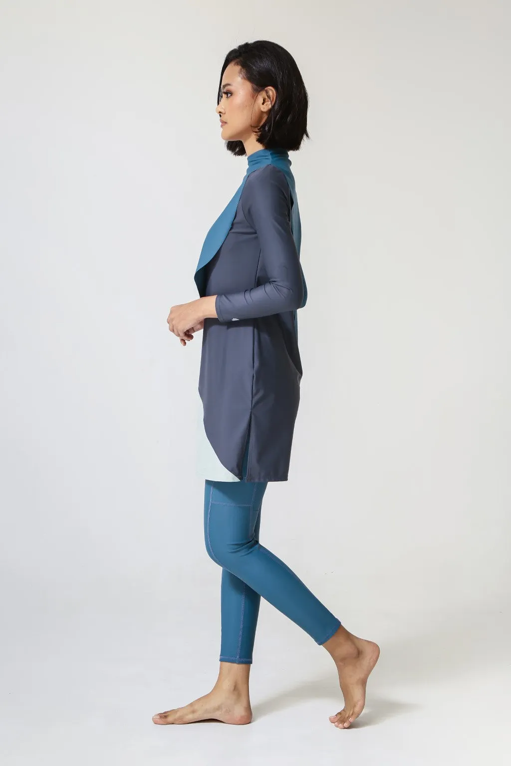 Cape Swim Dress - Wave