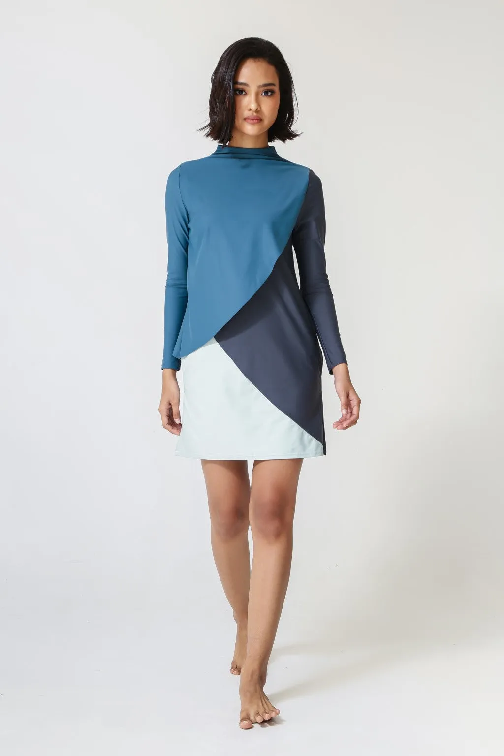 Cape Swim Dress - Wave