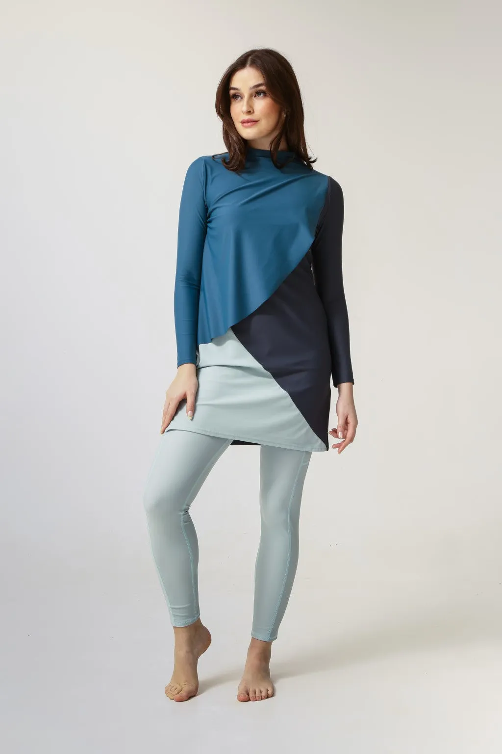 Cape Swim Dress - Wave