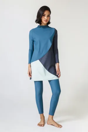 Cape Swim Dress - Wave
