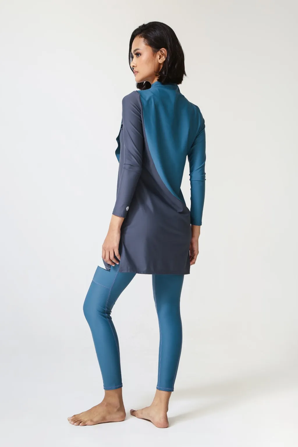 Cape Swim Dress - Wave