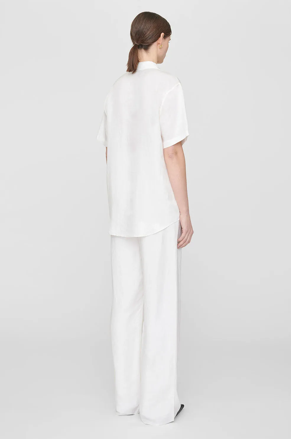 Carrie Pant - White Linen Blend