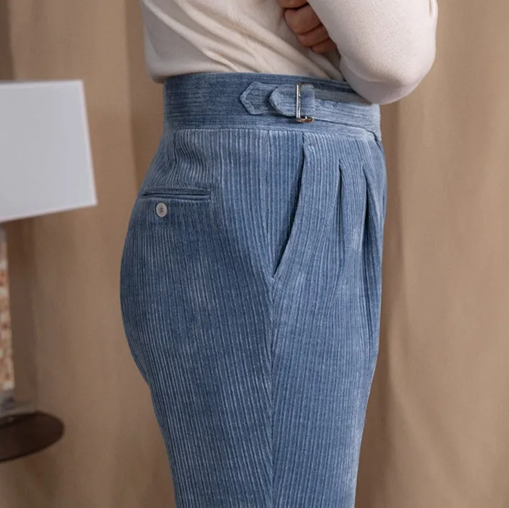 Catania Chenille Ribbed Double Pleated Gurkha Trousers