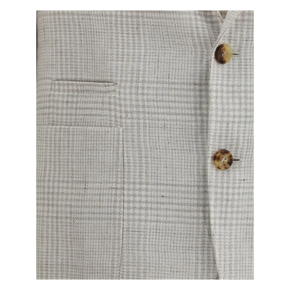 Check pattern linen Blazer