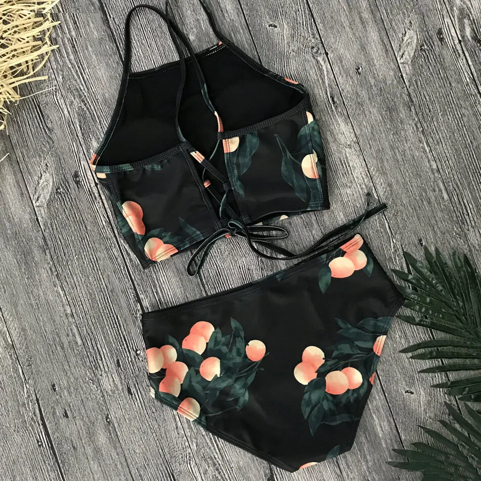 Colette Black with Oranges High Waist Bikini