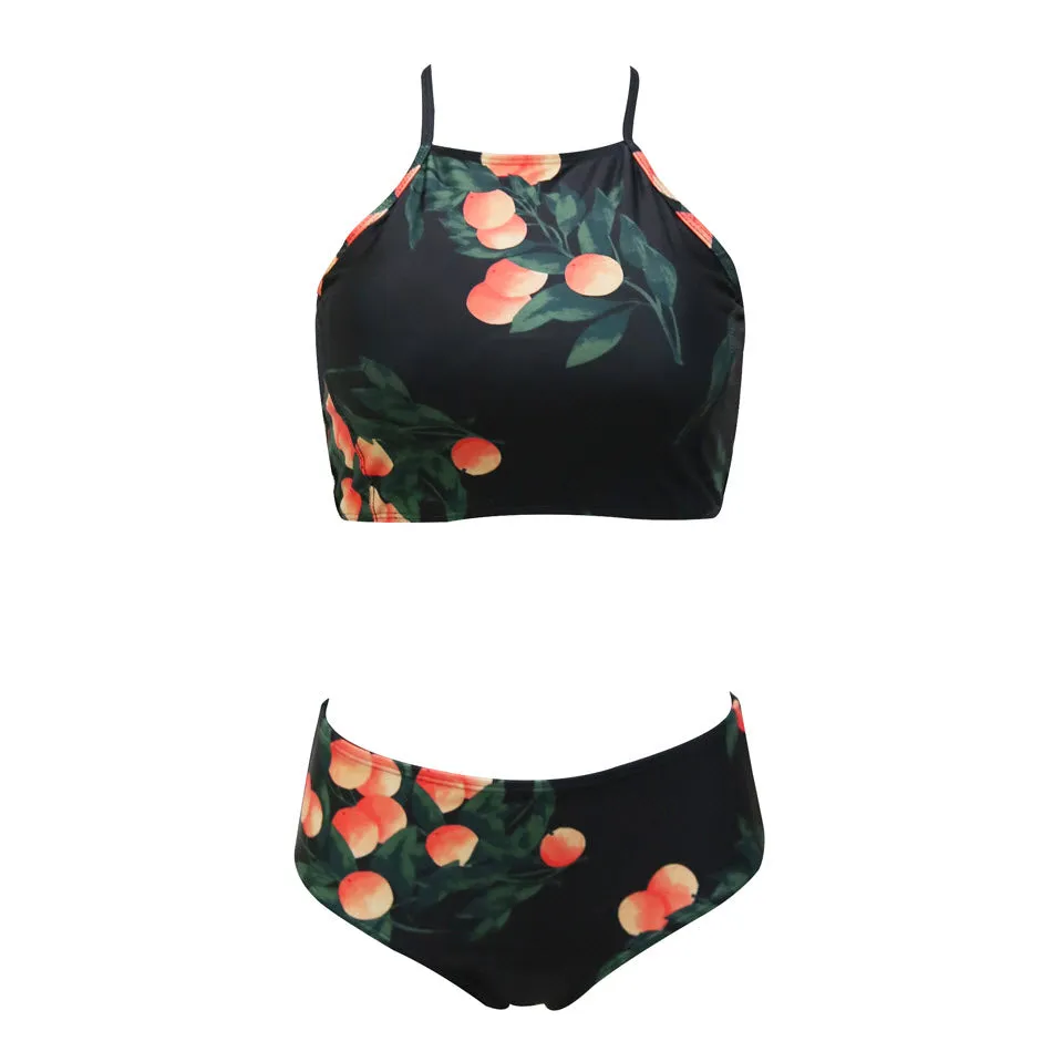 Colette Black with Oranges High Waist Bikini