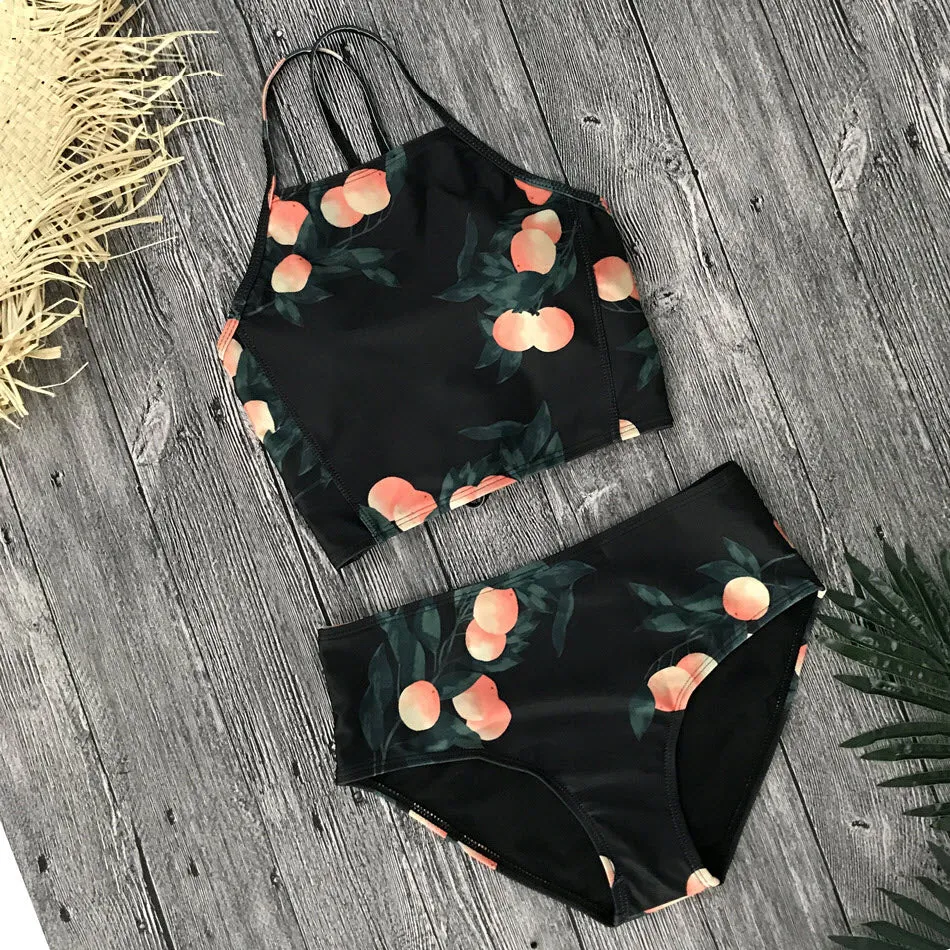 Colette Black with Oranges High Waist Bikini