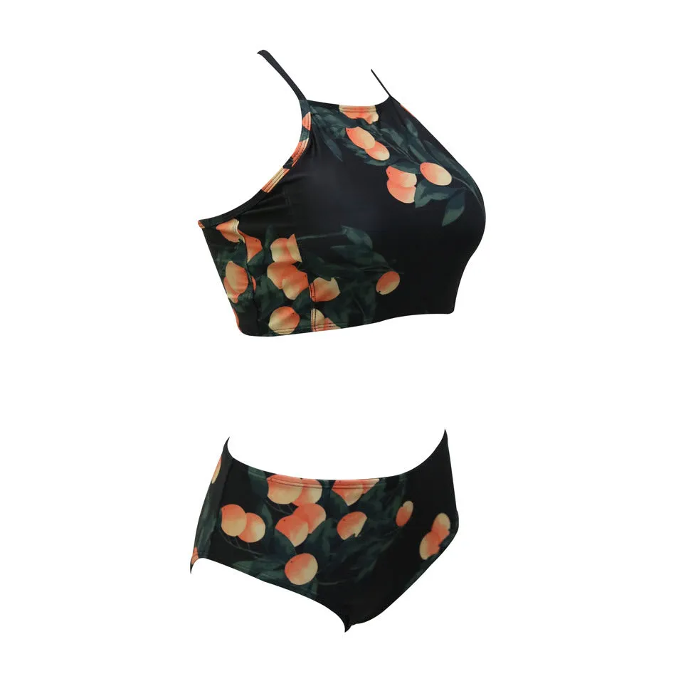 Colette Black with Oranges High Waist Bikini