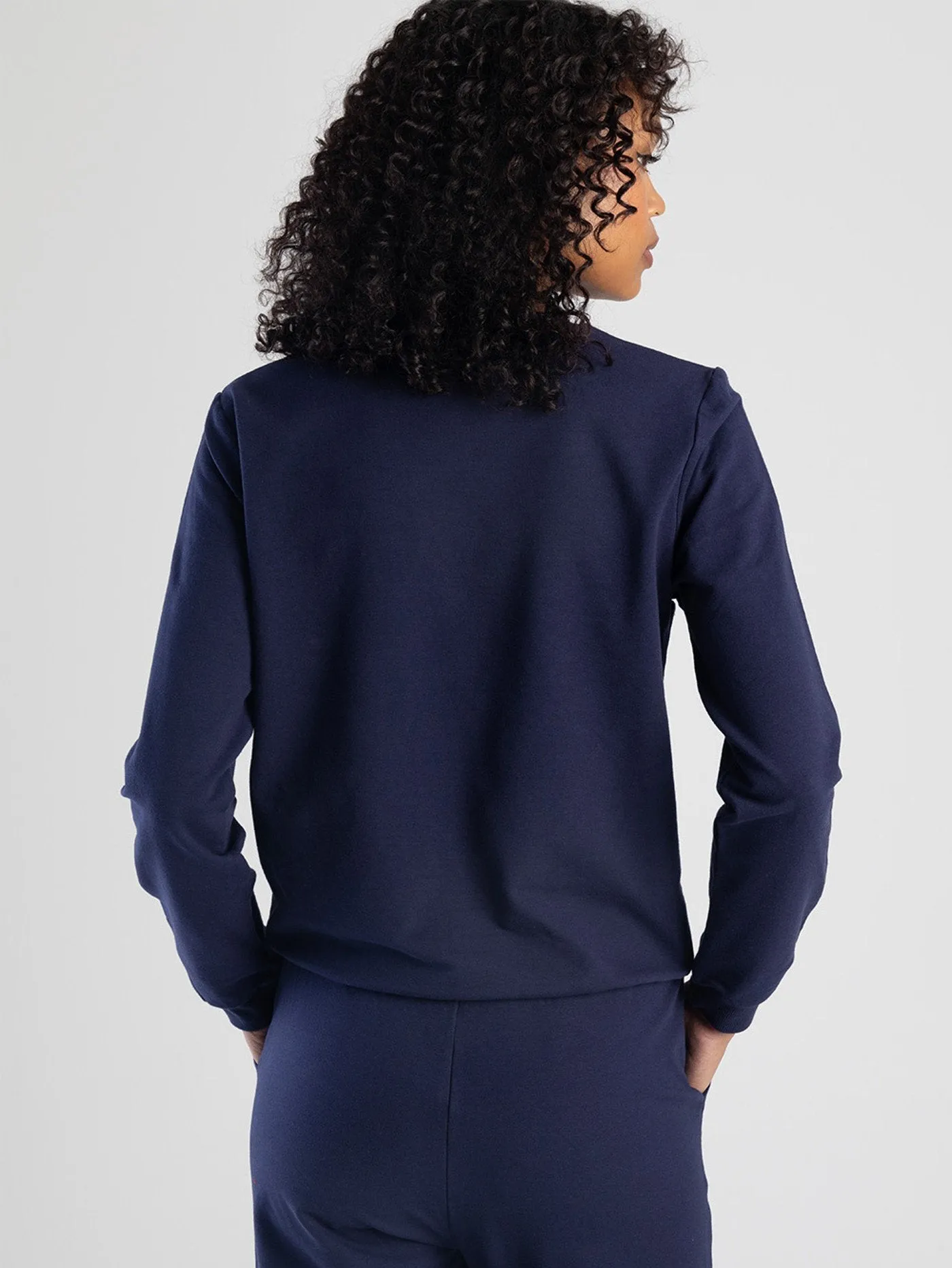Colorful Bling Logo Sweat Top - Navy