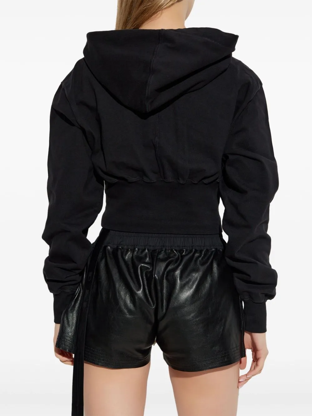 Cotton cropped hoodie