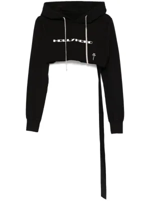 Cotton cropped hoodie