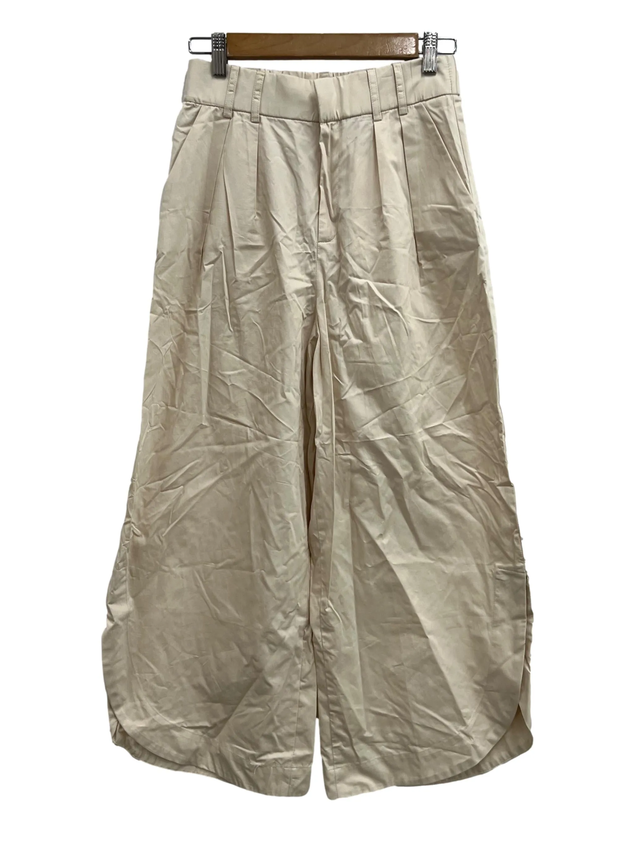 Cream Balloon Pleated Trousers