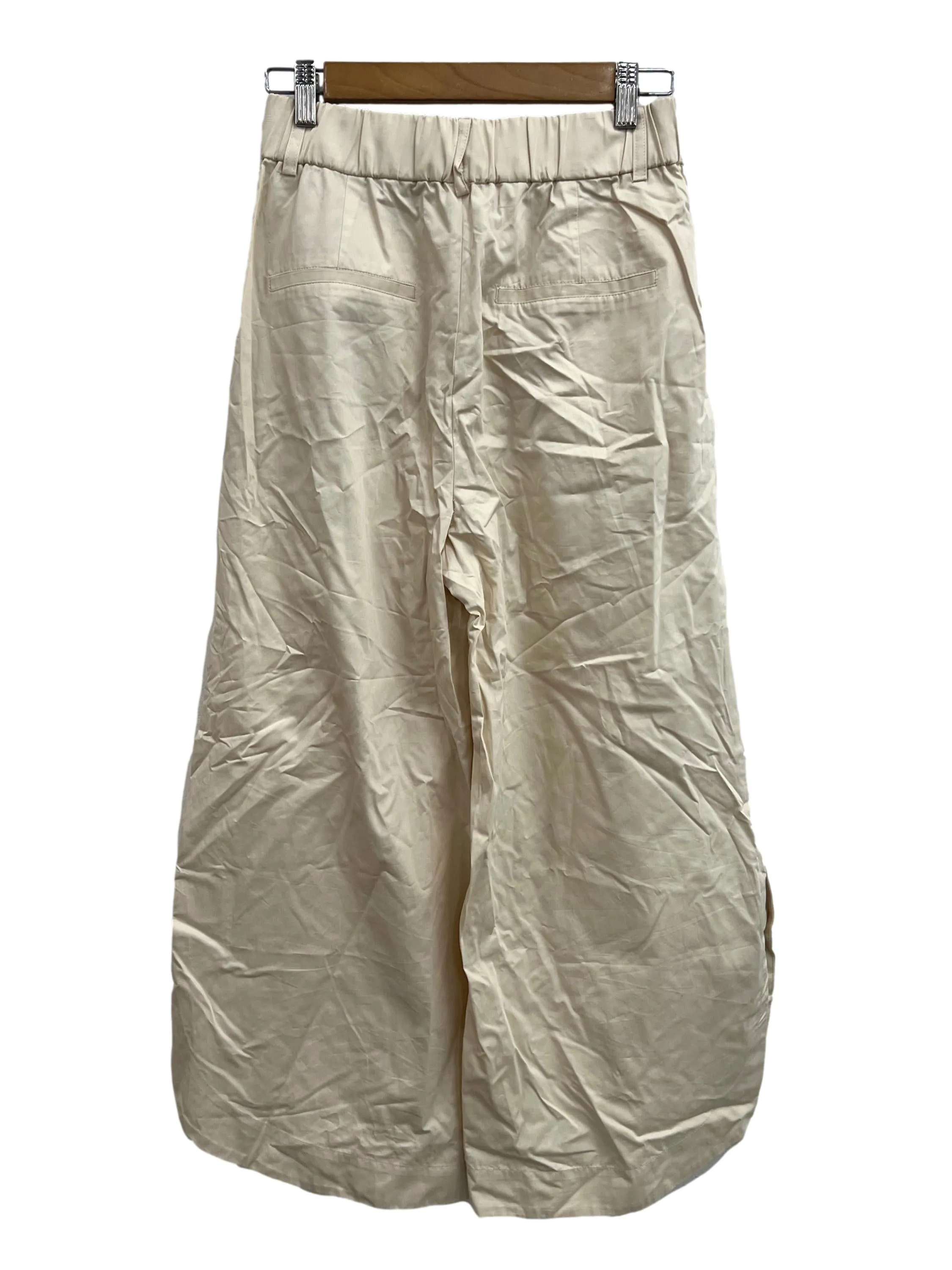 Cream Balloon Pleated Trousers