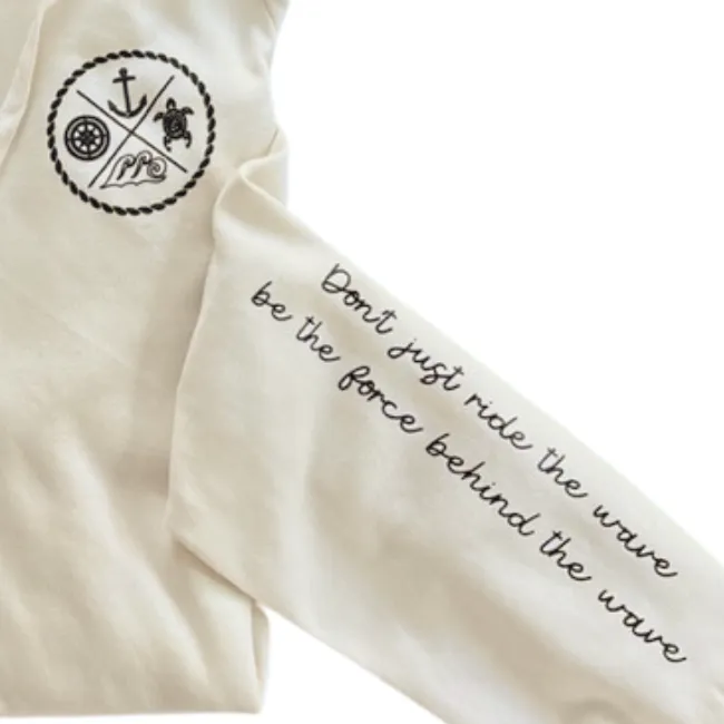 Crest Wave Wash Pullover Hoodie SALT - Your choice of sayings