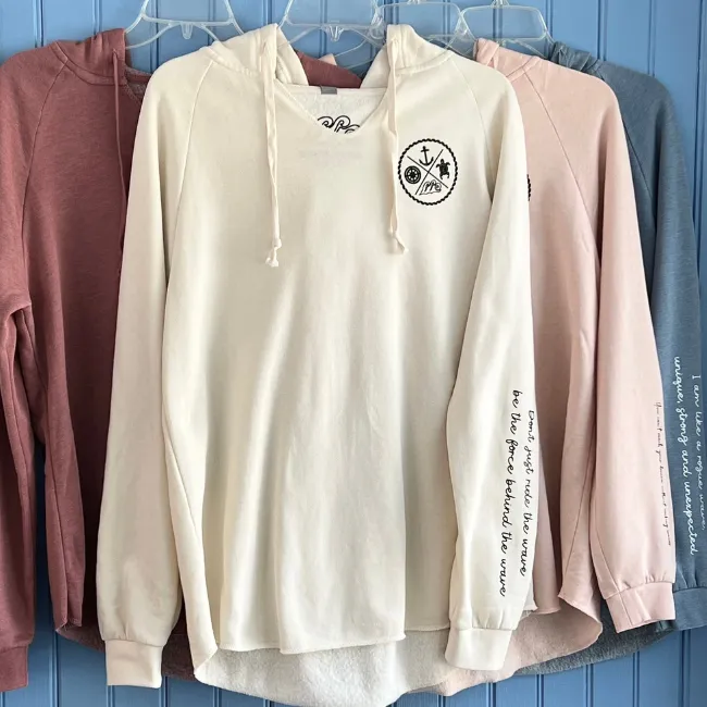 Crest Wave Wash Pullover Hoodie SALT - Your choice of sayings