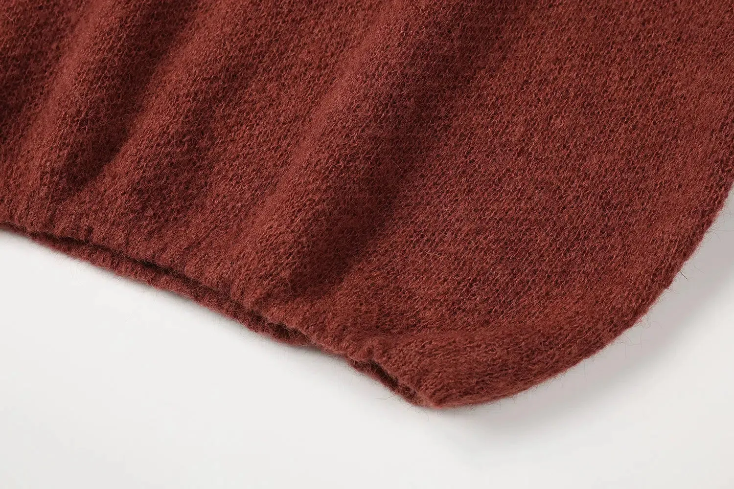 Cropped Knit Sweatshirt