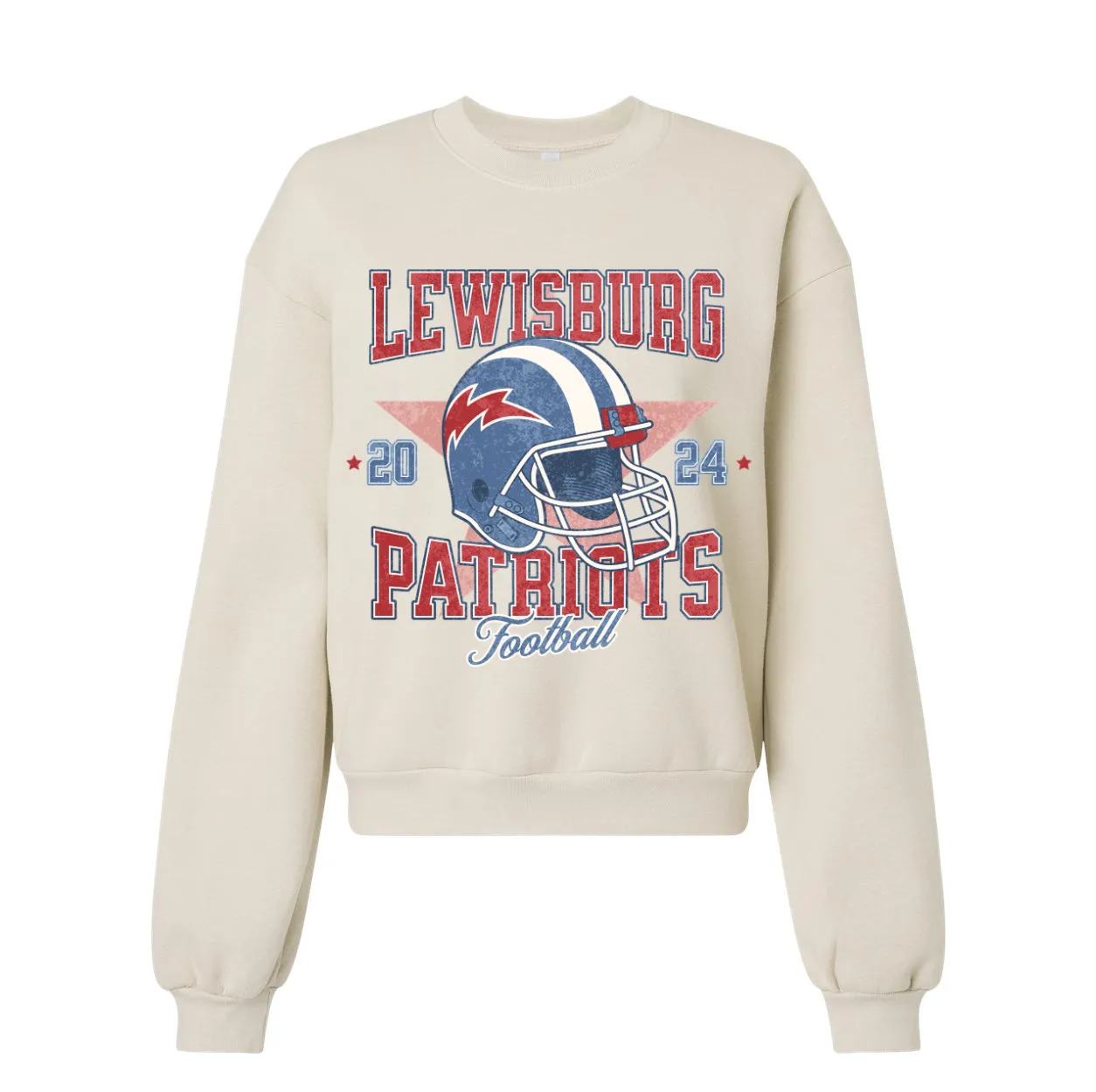 Cropped Sweatshirt - Lewisburg Football Helmet Sweater Adult Sizes