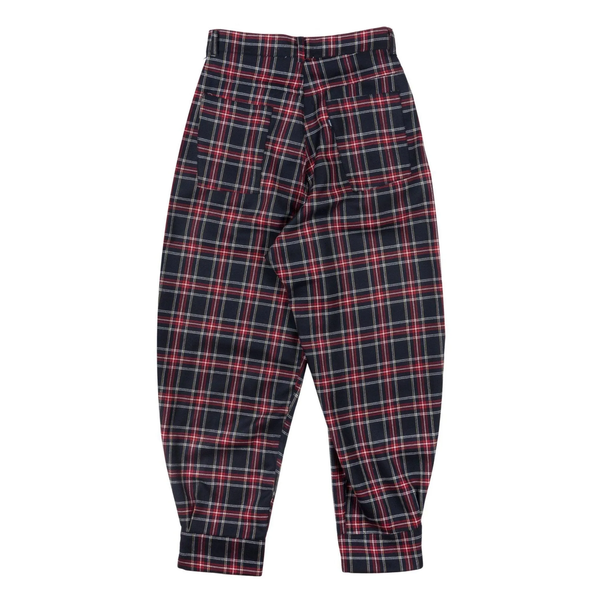 Cuffed Pleat Trouser - Plaid