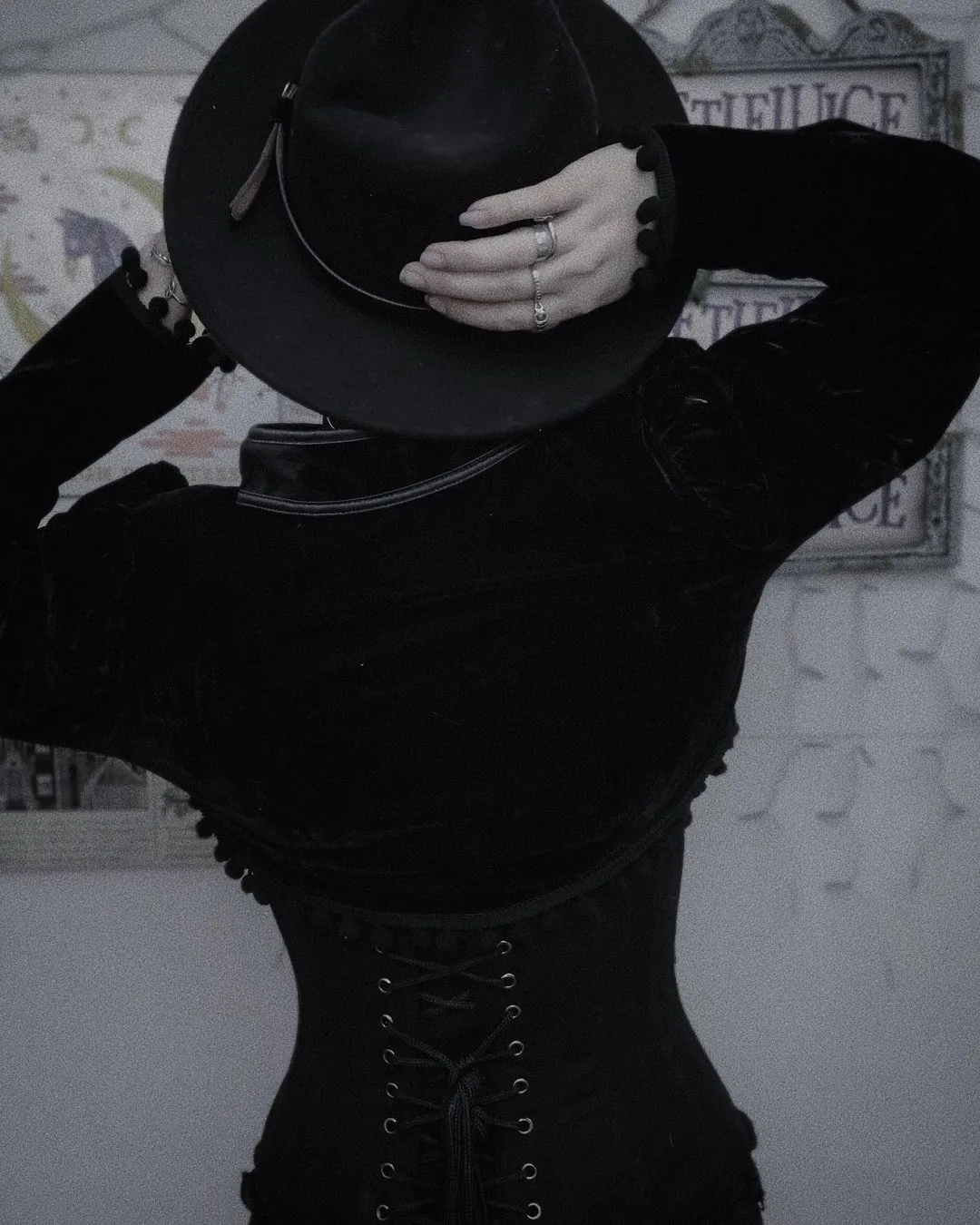 Dark Black Cropped Long Sleeve Top UB6214