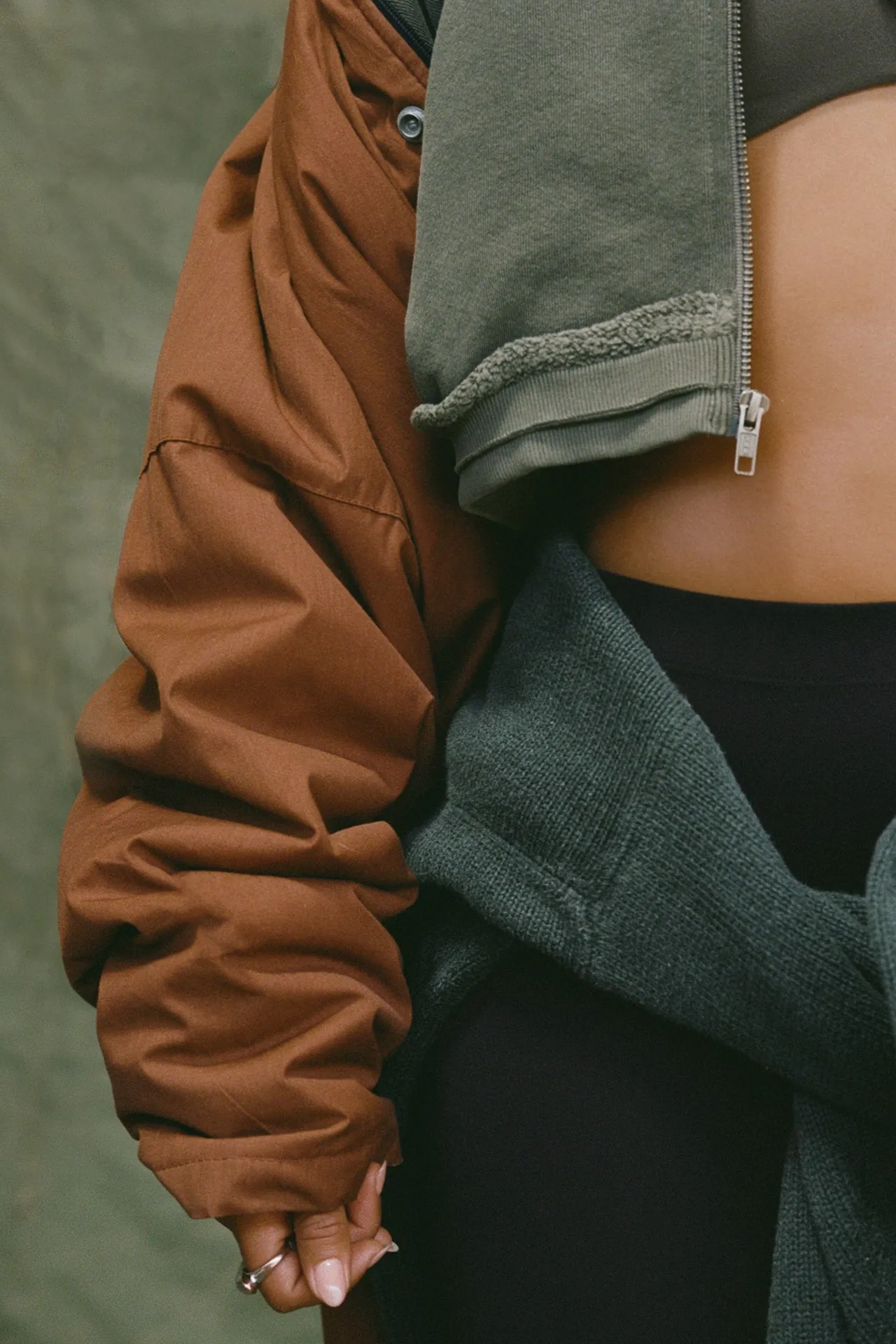 Deconstructed Crop Zip Hoodie