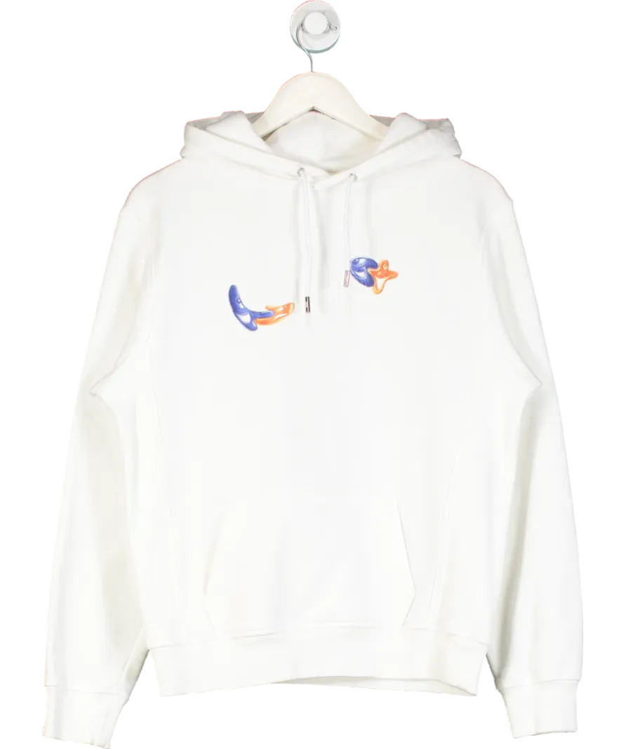 Dior White Jojo's Patch And Embroidery Logo Hoodie UK XS