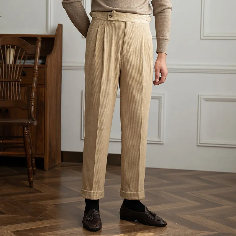 Dorchester Vintage Corduroy Double Pleated Trousers