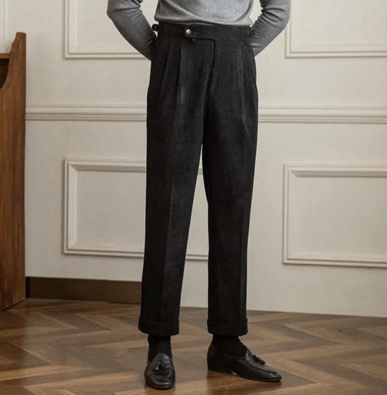 Dorchester Vintage Corduroy Double Pleated Trousers