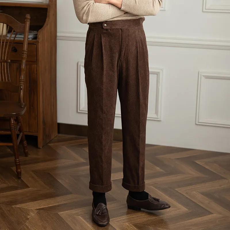 Dorchester Vintage Corduroy Double Pleated Trousers