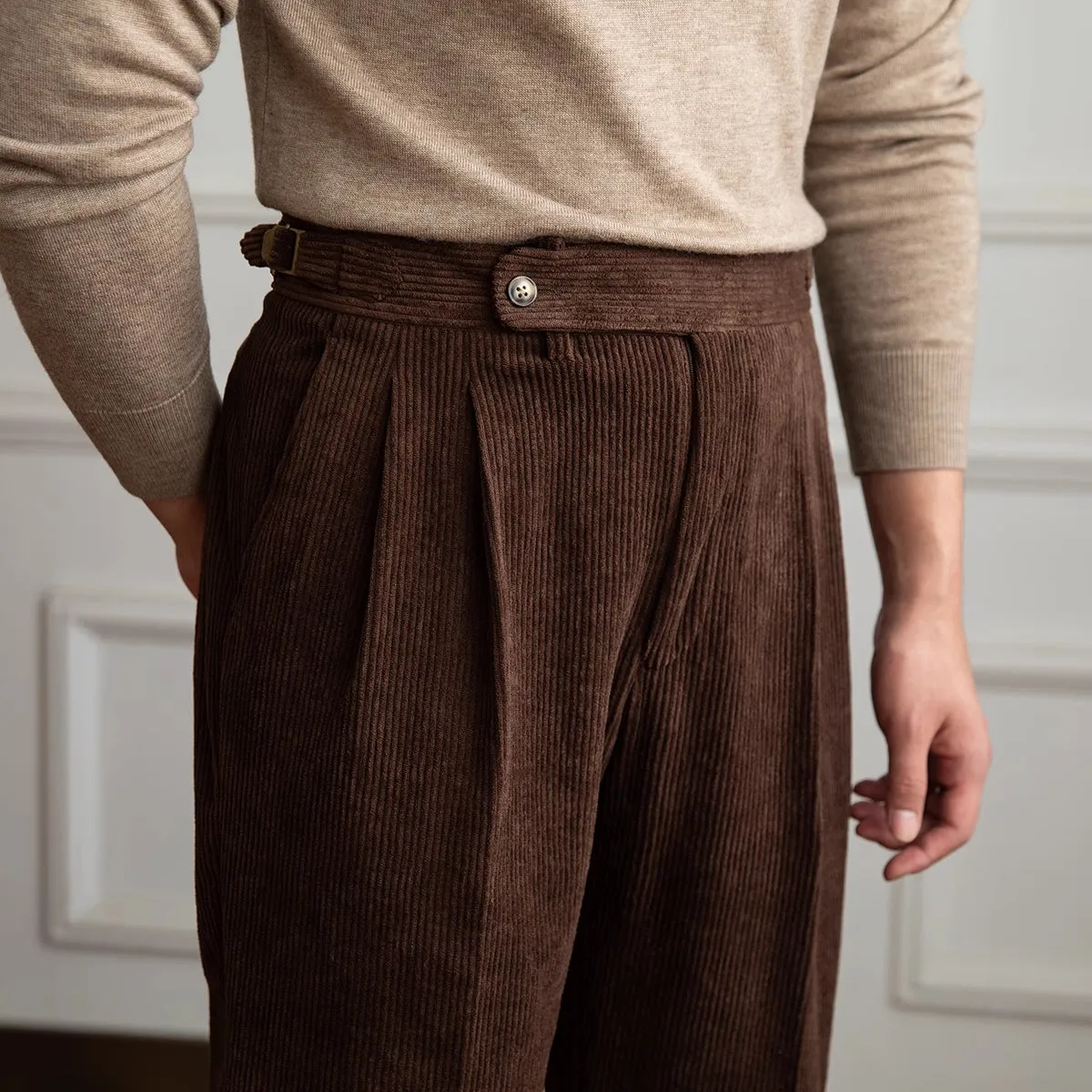 Dorchester Vintage Corduroy Double Pleated Trousers