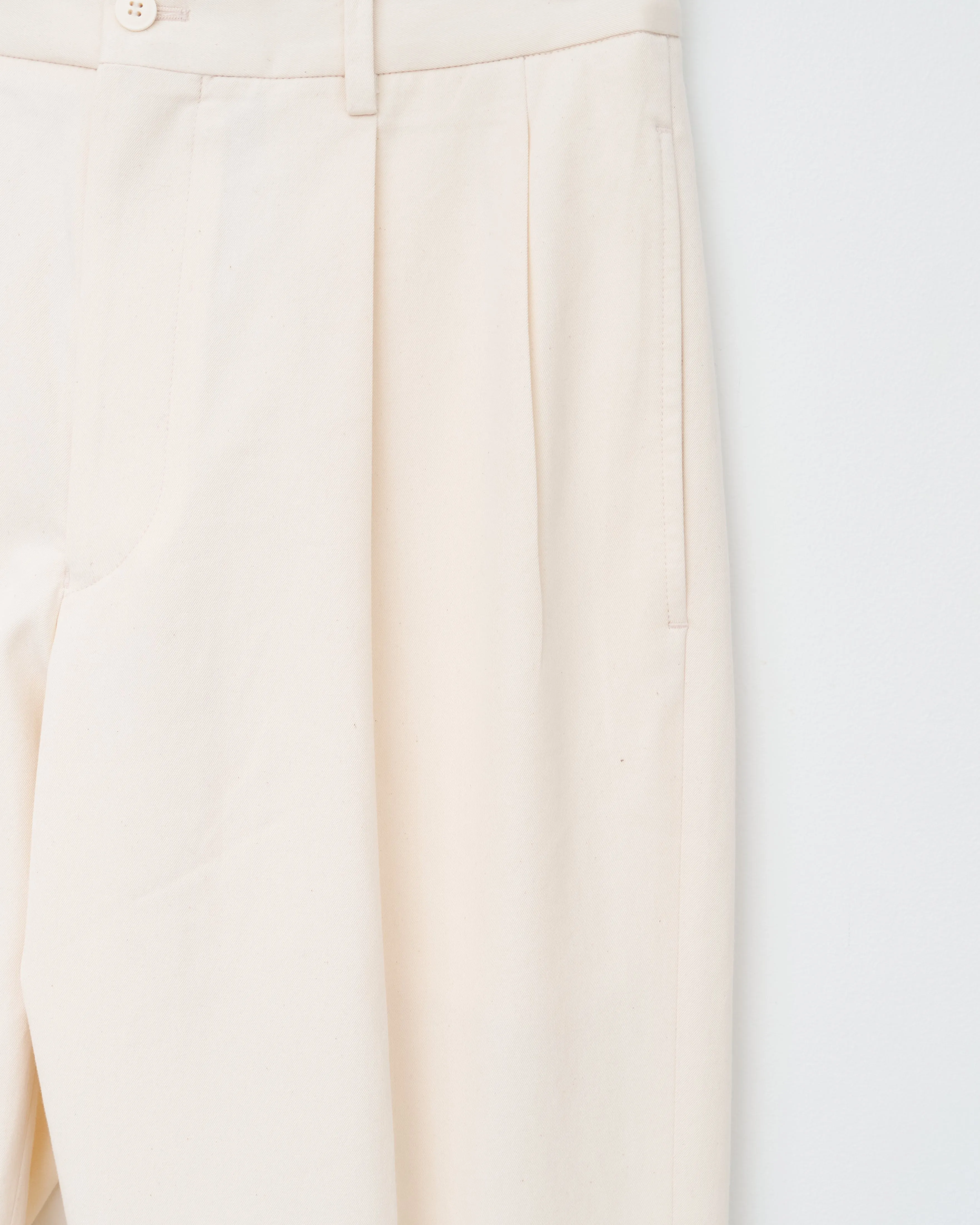 Double Pleated Trousers, Ecru