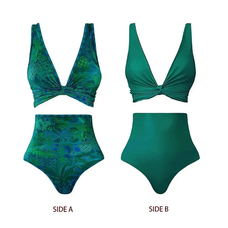 Double Sided Tropical High Waist Bikini