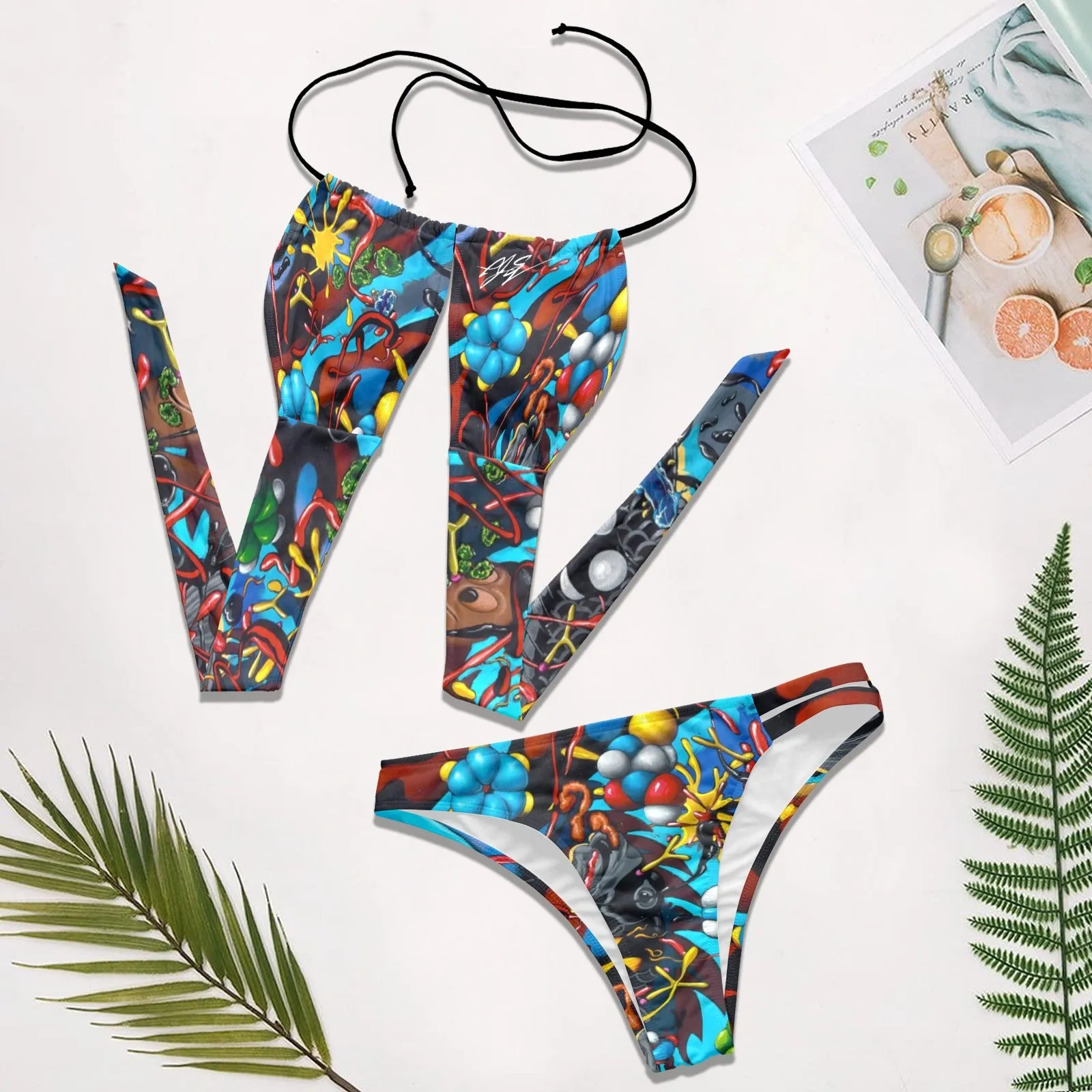 Drowning Women's Halterneck Low Waist Bikini Set