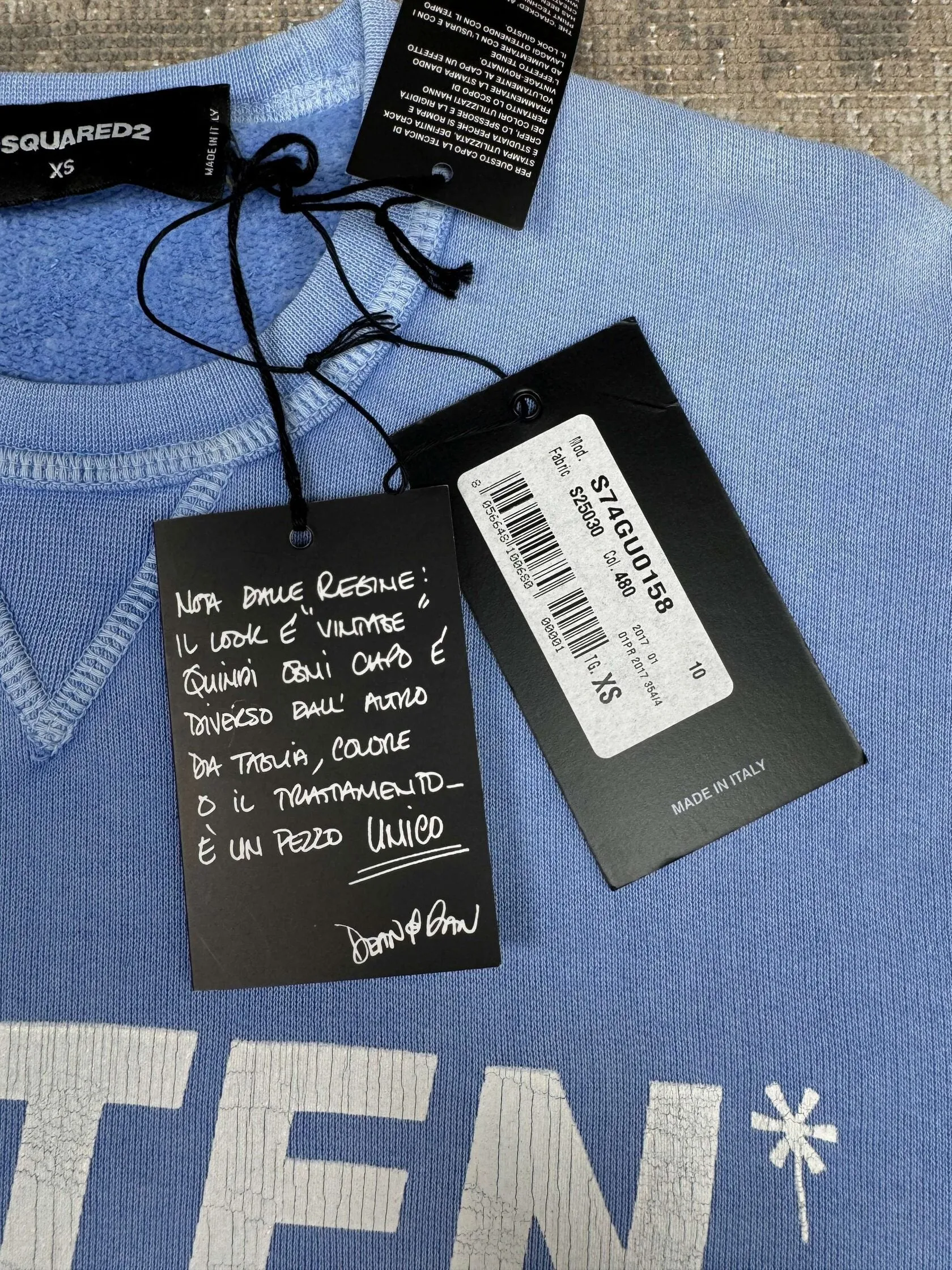 Dsquared2 Caten California Logo Sweatshirt - Baby Blue (Unused)