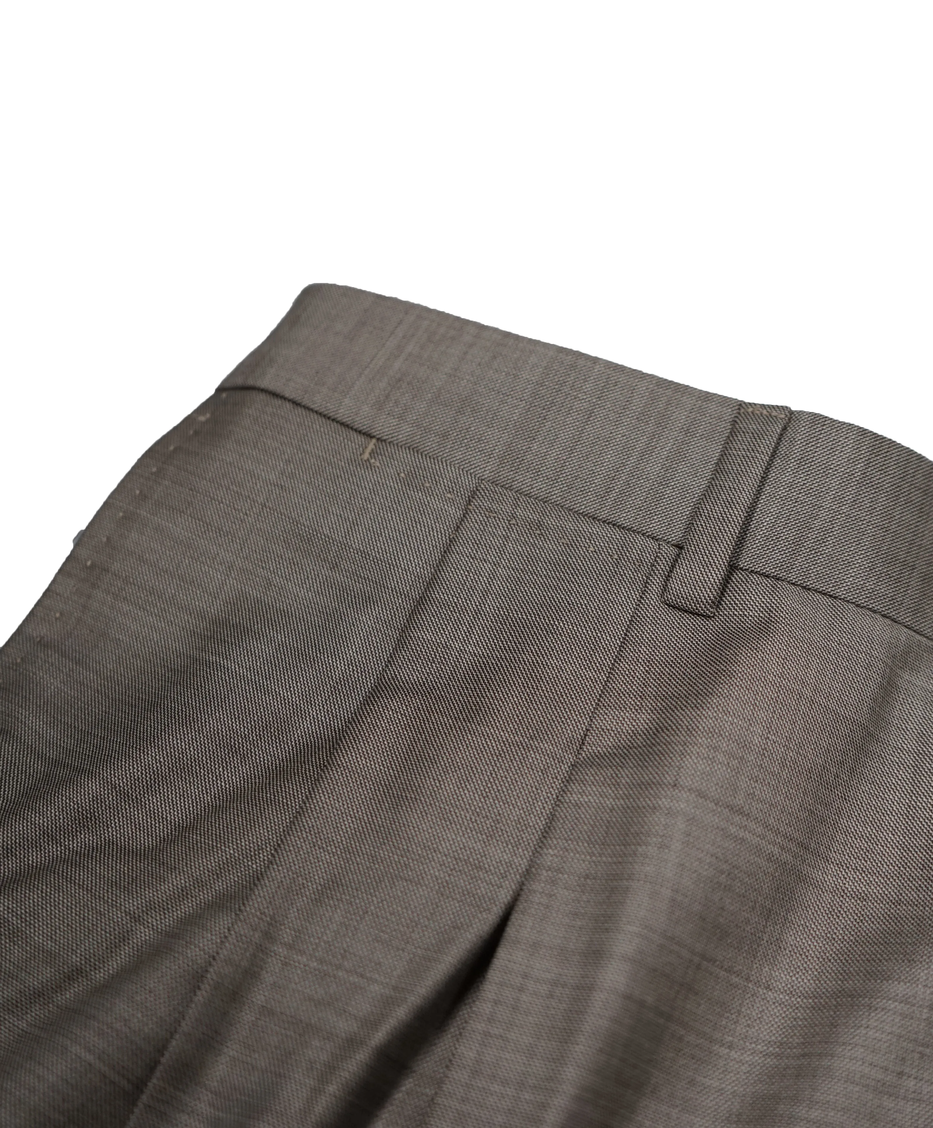 ERMENEGILDO ZEGNA - Brown & Gray Birdseye Pleated Wool Trousers  - 40W