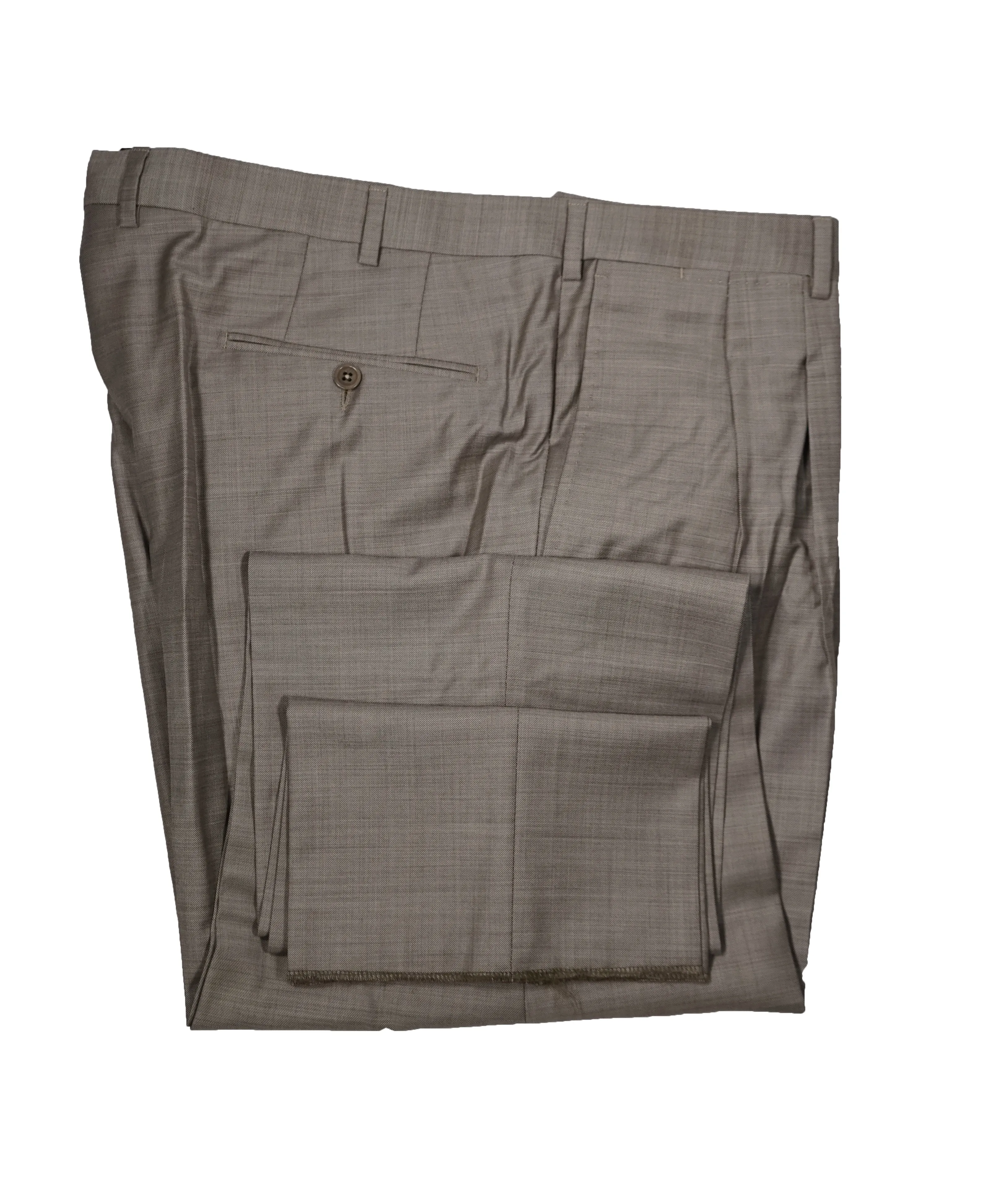 ERMENEGILDO ZEGNA - Brown & Gray Birdseye Pleated Wool Trousers  - 40W