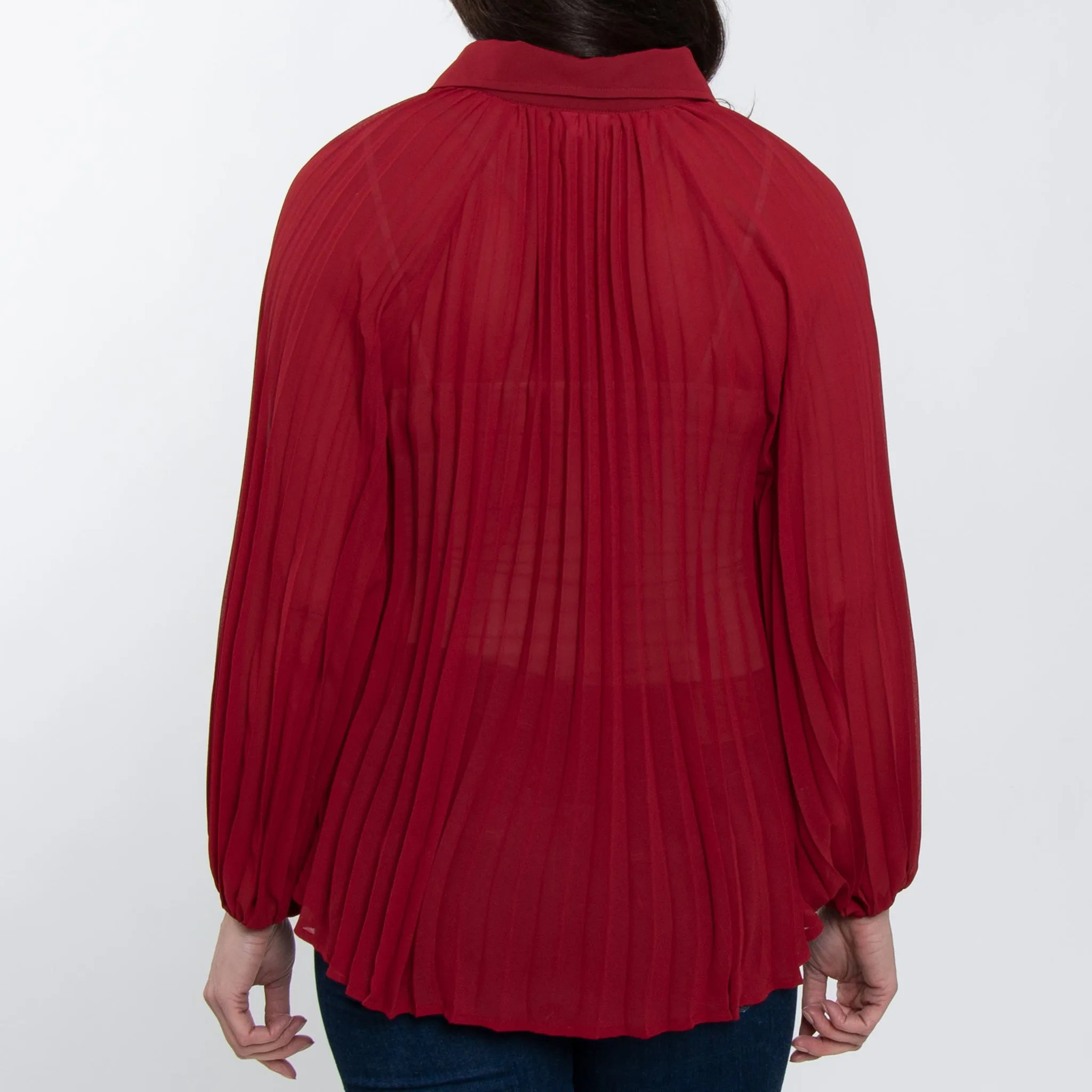 Essie Pleated Button Up Blouse