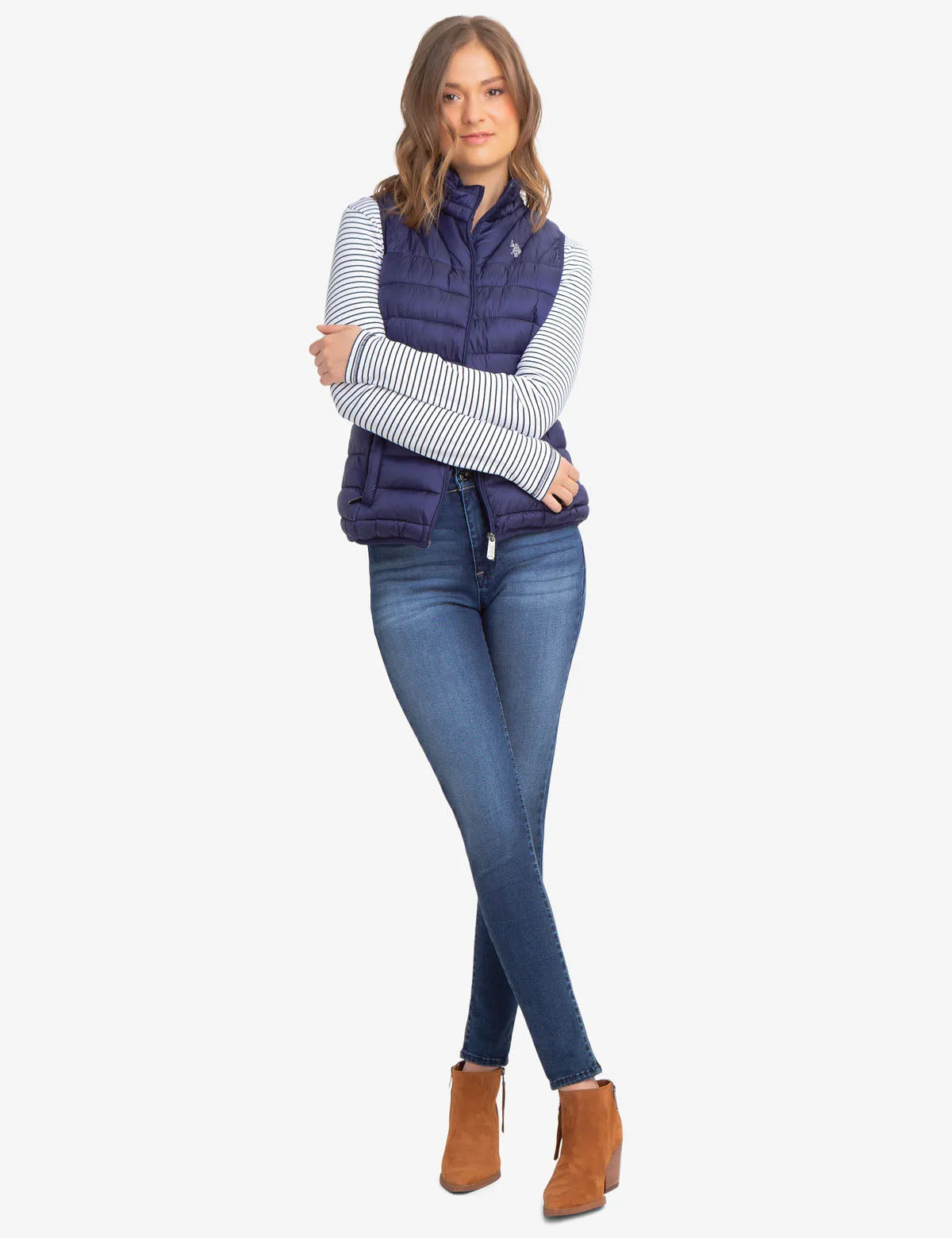 FAUX FUR LINED PUFFER VEST