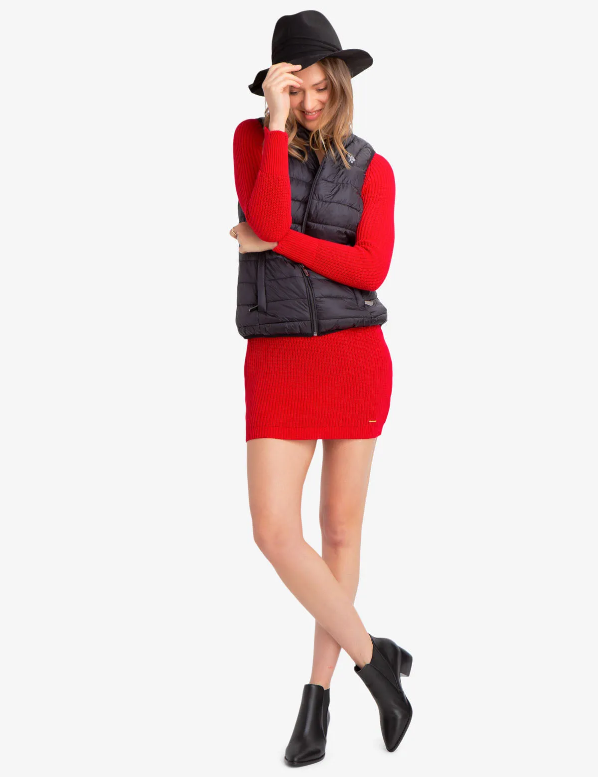 FAUX FUR LINED PUFFER VEST
