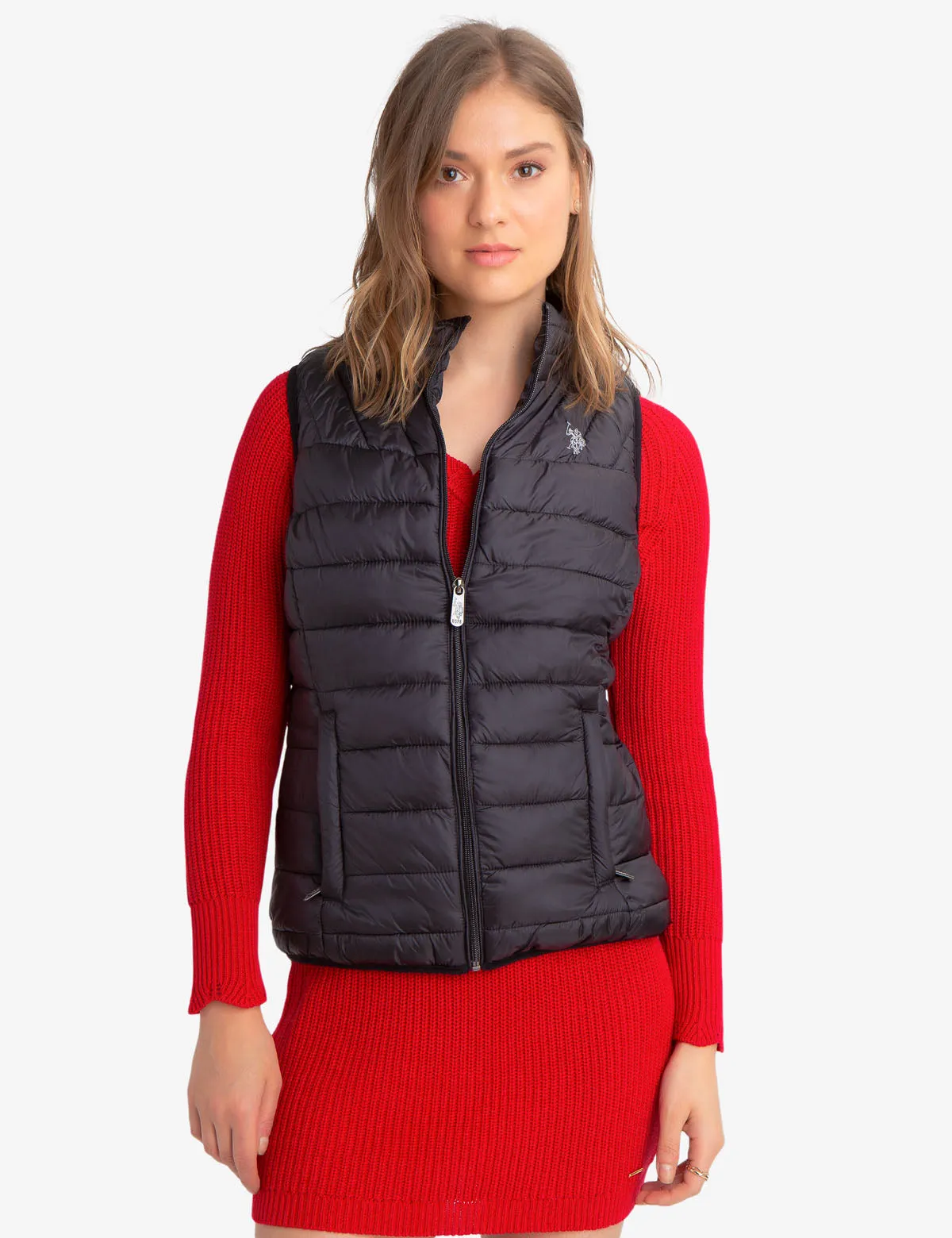 FAUX FUR LINED PUFFER VEST