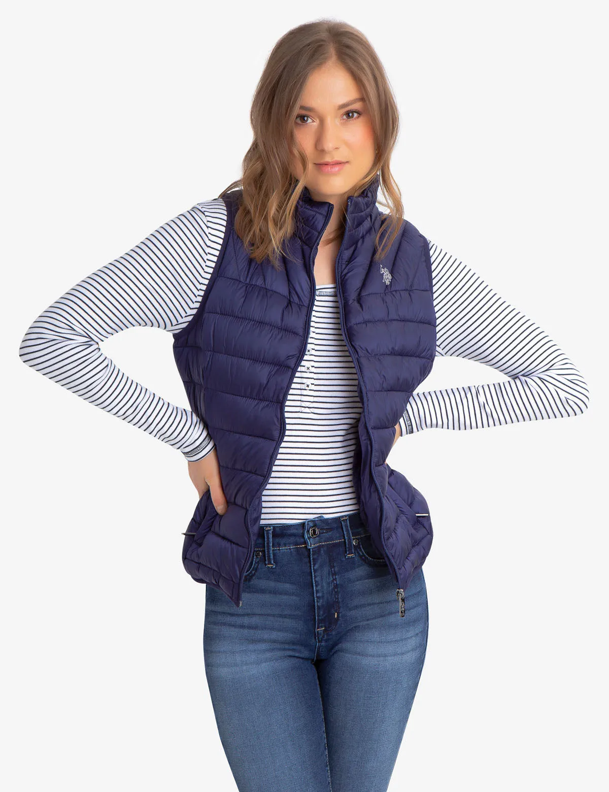 FAUX FUR LINED PUFFER VEST