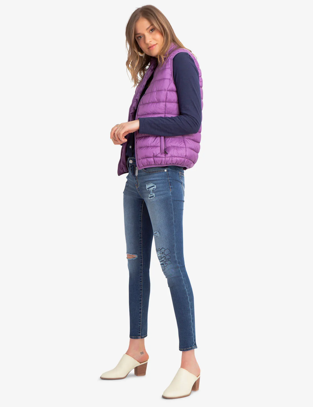 FAUX FUR LINED PUFFER VEST