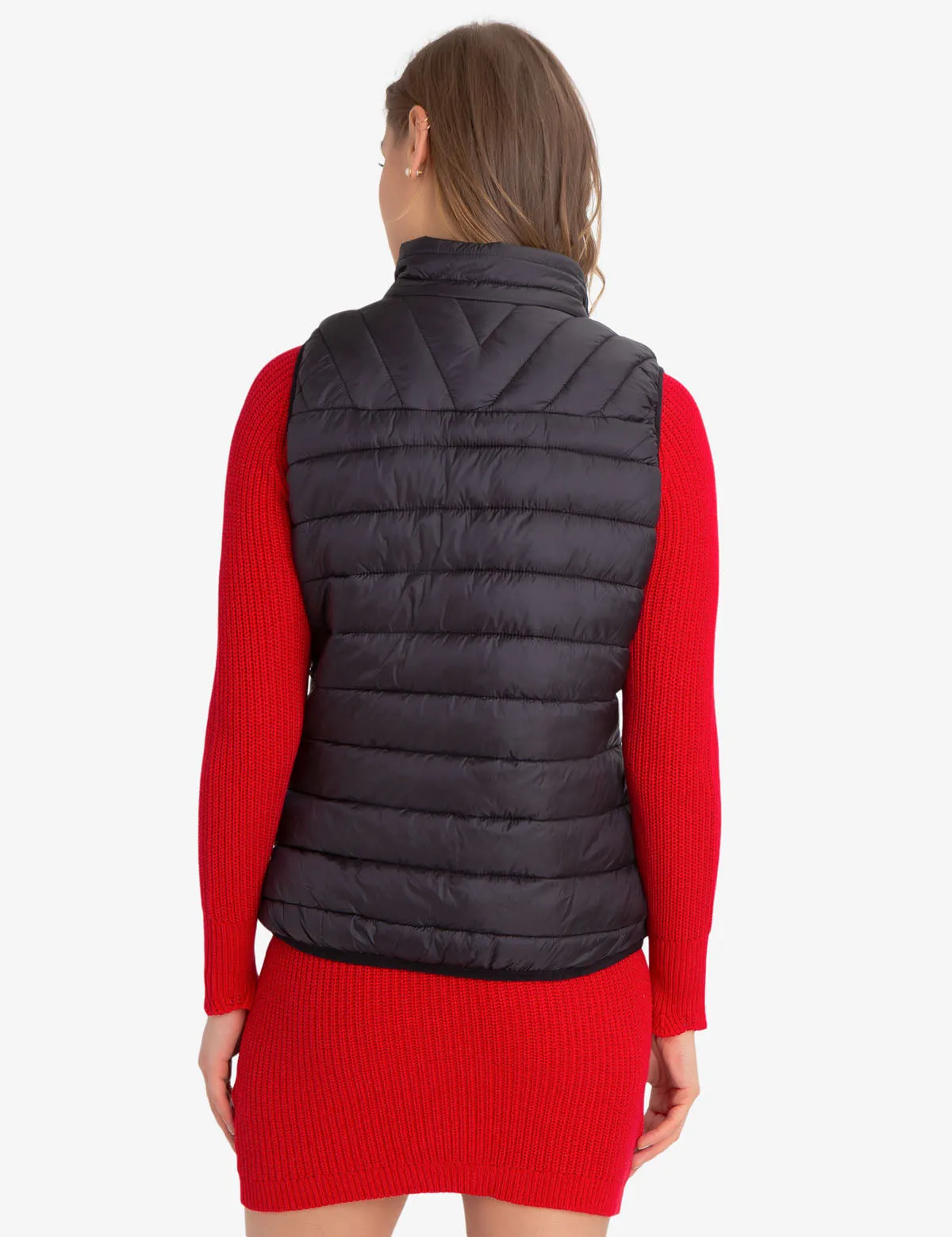 FAUX FUR LINED PUFFER VEST