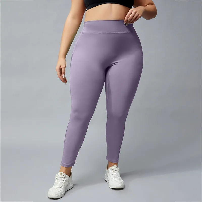 Filhot™ High Waisted Plus Size Workout Leggings With Mesh