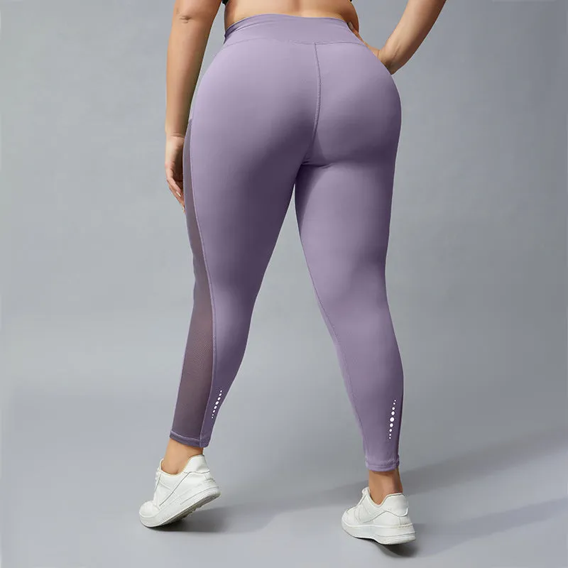 Filhot™ High Waisted Plus Size Workout Leggings With Mesh