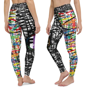 Fit Bitch - Yoga Leggings - Criss Cross Rainbow