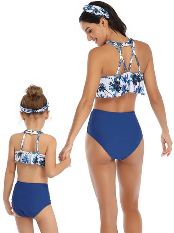 Floral Ruffle Mom And Girl Bikinis